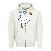 Oatmeal Heather quack duck Zipper Hoodie - linhVisuals