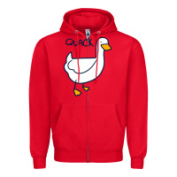 Red quack duck Zipper Hoodie - linhVisuals