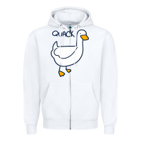 White quack duck Zipper Hoodie - linhVisuals