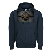 Navy kamelot Zipper Hoodie - linhVisuals