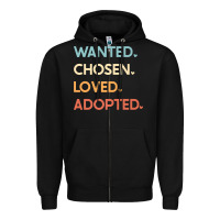 Black adoption day announcement   wanted chosen loved adopted premium t shir Zipper Hoodie - linhVisuals