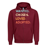 Burgundy adoption day announcement   wanted chosen loved adopted premium t shir Zipper Hoodie - linhVisuals