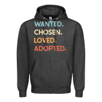 Charcoal Heather adoption day announcement   wanted chosen loved adopted premium t shir Zipper Hoodie - linhVisuals