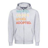 Heather Grey adoption day announcement   wanted chosen loved adopted premium t shir Zipper Hoodie - linhVisuals