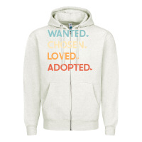 Oatmeal Heather adoption day announcement   wanted chosen loved adopted premium t shir Zipper Hoodie - linhVisuals