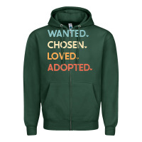 Sports Green adoption day announcement   wanted chosen loved adopted premium t shir Zipper Hoodie - linhVisuals