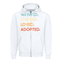 White adoption day announcement   wanted chosen loved adopted premium t shir Zipper Hoodie - linhVisuals