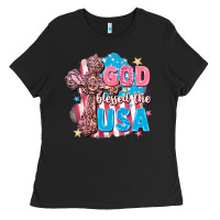 Black God Blessed the USA Ladies Tee - FaDigitalArtStudio