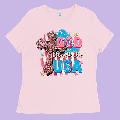 God Blessed The Usa Ladies Tee Designed By Fadigitalartstudio