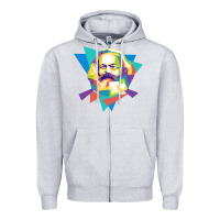 Heather Grey karl marx get vintage Zipper Hoodie - linhVisuals