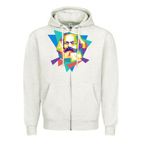 Oatmeal Heather karl marx get vintage Zipper Hoodie - linhVisuals
