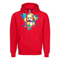 Red karl marx get vintage Zipper Hoodie - linhVisuals