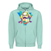 Seafoam karl marx get vintage Zipper Hoodie - linhVisuals
