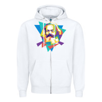 White karl marx get vintage Zipper Hoodie - linhVisuals
