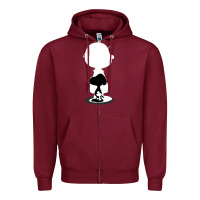 Burgundy peanuts shadow silhouette Zipper Hoodie - linhVisuals