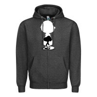 Charcoal Heather peanuts shadow silhouette Zipper Hoodie - linhVisuals