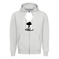Dove Grey peanuts shadow silhouette Zipper Hoodie - linhVisuals