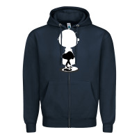 Navy peanuts shadow silhouette Zipper Hoodie - linhVisuals