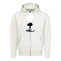 Oatmeal Heather peanuts shadow silhouette Zipper Hoodie - linhVisuals