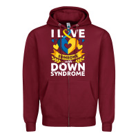 Burgundy down syndrome awareness month special needs love Zipper Hoodie - linhVisuals