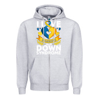 Heather Grey down syndrome awareness month special needs love Zipper Hoodie - linhVisuals