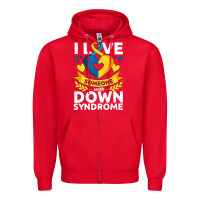 Red down syndrome awareness month special needs love Zipper Hoodie - linhVisuals