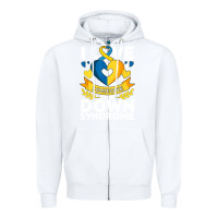 White down syndrome awareness month special needs love Zipper Hoodie - linhVisuals