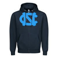 Navy north carolina Zipper Hoodie - linhVisuals