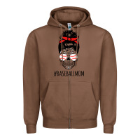 Chestnut Baseball Mom Skull Zipper Hoodie - linhVisuals