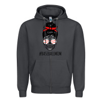 Smoke Baseball Mom Skull Zipper Hoodie - linhVisuals