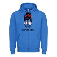 True Royal Baseball Mom Skull Zipper Hoodie - linhVisuals