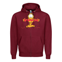 Burgundy garfiel Zipper Hoodie - linhVisuals