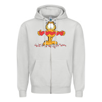 Dove Grey garfiel Zipper Hoodie - linhVisuals