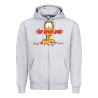 Heather Grey garfiel Zipper Hoodie - linhVisuals