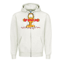 Oatmeal Heather garfiel Zipper Hoodie - linhVisuals