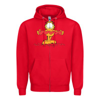 Red garfiel Zipper Hoodie - linhVisuals