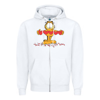 White garfiel Zipper Hoodie - linhVisuals