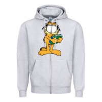 Heather Grey garfiel Zipper Hoodie - linhVisuals