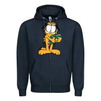 Navy garfiel Zipper Hoodie - linhVisuals