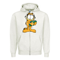 Oatmeal Heather garfiel Zipper Hoodie - linhVisuals