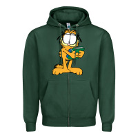 Sports Green garfiel Zipper Hoodie - linhVisuals