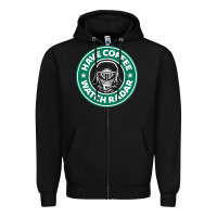 Black have coffee, watch radar new Zipper Hoodie - linhVisuals