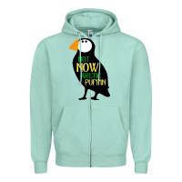 Seafoam not now arctic puffin! ,  not now arctic puffin Zipper Hoodie - linhVisuals