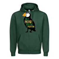 Sports Green not now arctic puffin! ,  not now arctic puffin Zipper Hoodie - linhVisuals