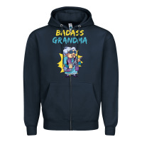 Navy badass grandma family mother grandma t shirt Zipper Hoodie - linhVisuals