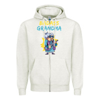 Oatmeal Heather badass grandma family mother grandma t shirt Zipper Hoodie - linhVisuals