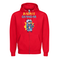 Red badass grandma family mother grandma t shirt Zipper Hoodie - linhVisuals