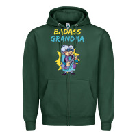 Sports Green badass grandma family mother grandma t shirt Zipper Hoodie - linhVisuals
