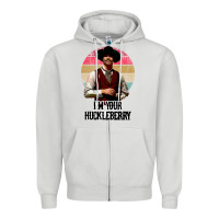 Dove Grey i'm your huckleberry Zipper Hoodie - linhVisuals
