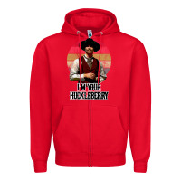 Red i'm your huckleberry Zipper Hoodie - linhVisuals
